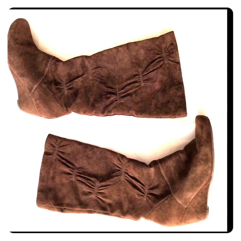 Brown Kenneth Cole  Suede Wedge Boots
